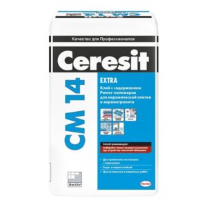 Клей Церезит CM 14 для кафеля, керамогранита для внутренних и наружных работ (25,0кг)
